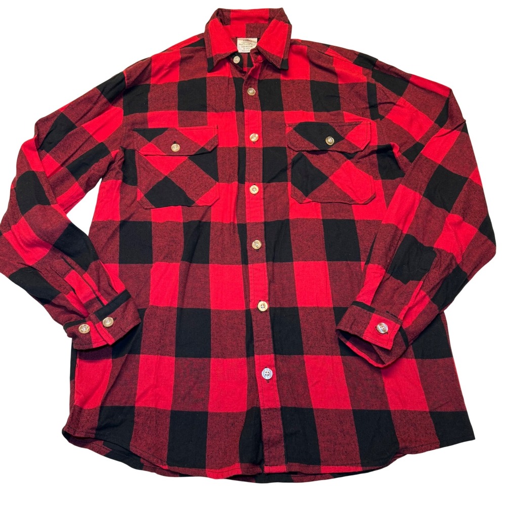 Rothco Lightweight‎ Plaid Flannel Shirt Red Black Buffalo Check Men's Medium